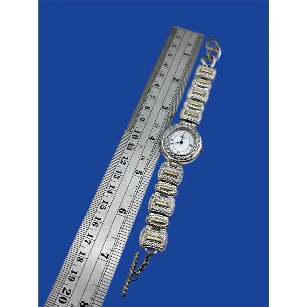 Brighton Bentley Toggle Watch Silver Gold New Battery Great Condition